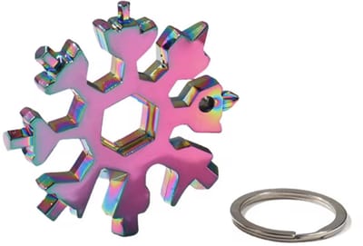 Multi tool sleutelhanger - 18-in-1 gereedschap- Multi tool - Gekleurd - Sneeuwvlok Sleutelhanger - Moersleutel - Universele - tool - Schroevendraaier - Cadeau - Gereedschap - Flesopener - CHPN