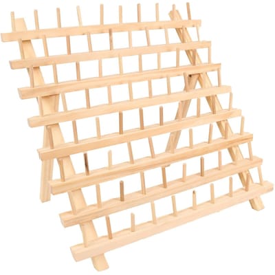 Spoelkegel Houten Rek Multifunctioneel Ruimtebesparend Houten Garenrek voor Naaien Vlecht Opberging 120 Spoelen beige