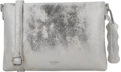 Charm London South Hill Schoudertas - Crossbody - Metallic - Leer - Dames - Leren Dames Tas - Zilver