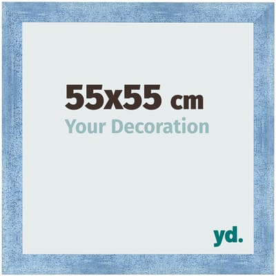 Your Decoration - Fotolijst 55x55 cm - MDF - Helder Blauw Geveegd - Pisa