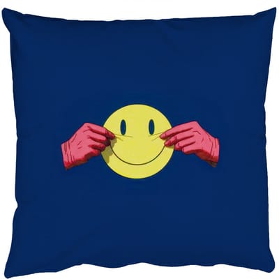 Sierkussens - Kussentjes Woonkamer - 50x50 cm - Smiley - Geel - Handen - Minimalistisch