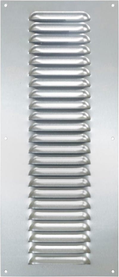 Ventilatierooster verzinkt metaal met insectenwerend net 10x20 cm
