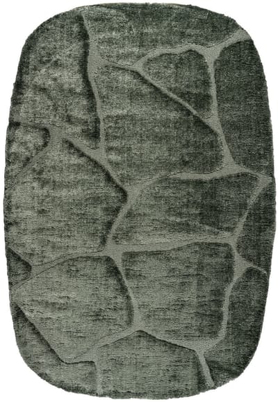 Rugsman Kyoto 014.0067.4373 SH2 Vloerkleed - 160 x 230 cm - Groen - Organisch - Polyester - Eetkamer, Woonkamer, Slaapkamer - Abstract, Effen - Modern