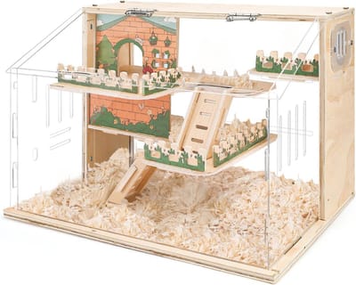 DailySupplies® Hamsterkooi met Hamsterspeelgoed - Rattenkooi - Hamster Kooi met 3 Verdiepingen - 40L x 30W x 30H CM