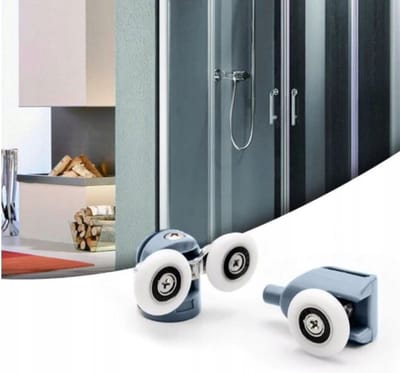 4 Stuks - Douchecabine Wielen - Deurgeleiders Schuifdeur - Douche deur Rollers - Loopwielen katrollen - Wielenset - Wieltjes Geleiders - LOUZIR