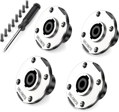 4-Pack 4-Polige Speakon Luidspreker Paneelconnector, Twist Lock Montagebus voor Audio Kabels
