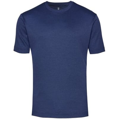 Desoto T-Shirt Roundneck Uni Piqué Midden Blauw / male