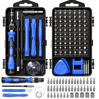 BOTC Precisie Schroevendraaierset Magnetisch - 122 Delige - Gereedschapset- Schroevendraaiers klein - Blauw