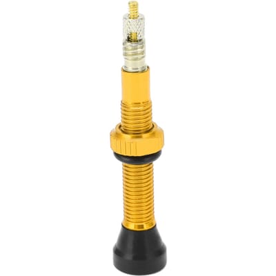 Tiges de valve tubeless en alliage d'aluminium anodisé, extension sous vide 40 mm pour valve Presta pour vélos de route yellow