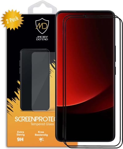 2-Pack MobyDefend Screenprotectors - Geschikt voor Xiaomi 13 Ultra - Screensavers Met Zwarte Randen - Gehard Glas