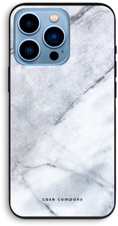 Case Company® - Hoesje geschikt voor iPhone 13 Pro hoesje - Witte marmer - Biologisch Afbreekbaar Telefoonhoesje - Bescherming alle Kanten en Schermrand
