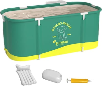 Draagbare Badkuip - Opvouwbare Kuip - Ontspannen Baden - Versterkt Steunframe - 115 x 60 x 50 cm - Groen