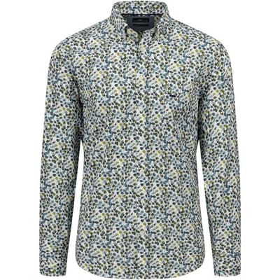 Fynch-Hatton Overhemd Floral Pattern Button-Down Dark Emerald / male
