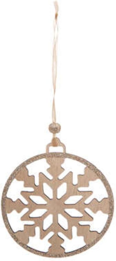 Kersthangers 8 Stuks - Kerstaccessoires - Kerstboom Versiering Sneeuwvlok Hout Kerstversiering - lengte 9,5 x breedte 0,5 x hoogte 11 cm