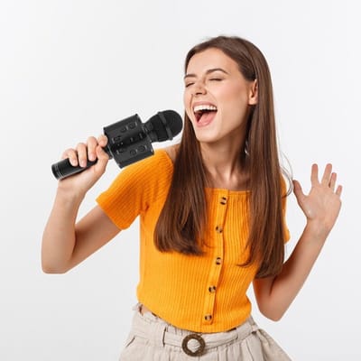 Karaoke Microfoon met Bluetooth versie 4.0, bas, sopraan, echo-telefoonconnectiviteit - Android / IOS-ingang, AUX, MicroSD, Draadloos, Kado Tip, Zang- en muziekplezier, Voor de gezelligste feestjes, Zwart, Muziekland- Verjaardagscadeautje