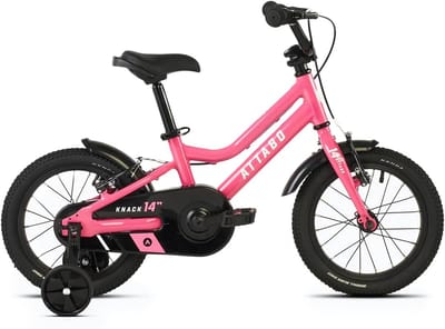 Kinderfiets 14 inch - Eerste fiets - Leren fietsen - Licht aluminium frame - 85-110 cm lengte - Roze