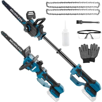 DailySupplies® Telescopische Snoeischaar - Mini Kettingzaag - Heggenschaar - Takkenschaar - Takkenzaag - Elektrische Snoeizaag met Accu - Zwart en Blauw