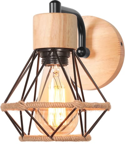 Vintage Wandlampen Industrieel E27 Binnenwandlamp voor Slaapkamer Keuken Gang Zwart