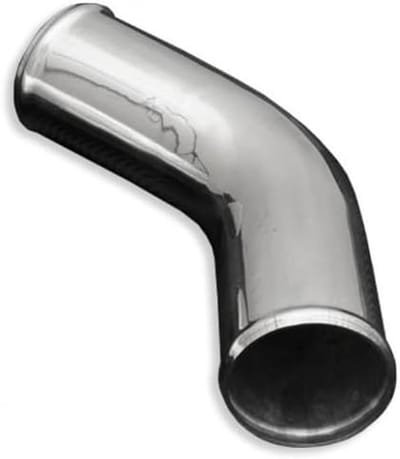 Aluminium Boog - Turbo Buis - Luchtkoeling Installeren - 45 Graden Hoek - 30cm Lang 16mm Diameter - Zilverkleurig
