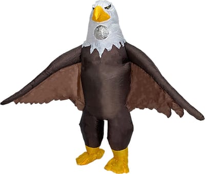 KIMU® Opblaas Kostuum Adelaar - Opblaasbaar Pak - Vogelpak Mascotte Opblaaspak - Opblaasbare Vogel Roofvogel Eagle Volwassenen Dames Heren Festival