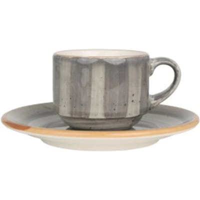 Bonna Aura Space - Espresso kopjes & schotel - 80 cc - Porselein - set van 6
