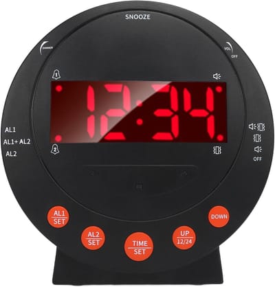 Herinneringsklok - Wekker met Trilling - Meldingen Ontvangen - Dubbele USB-poorten - 15 x 11 cm - Zwart