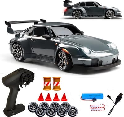 PolkaHome® Zeer snelle Bestuurbare RC auto drift- RC drift car- RC car speelgoed - 20km/uur 1:24 Afstandsbediening Driftauto, 2.4Ghz 4WD bestuurbare Auto, buiten Speelgoed voor jongens, meisjes en Volwassenen