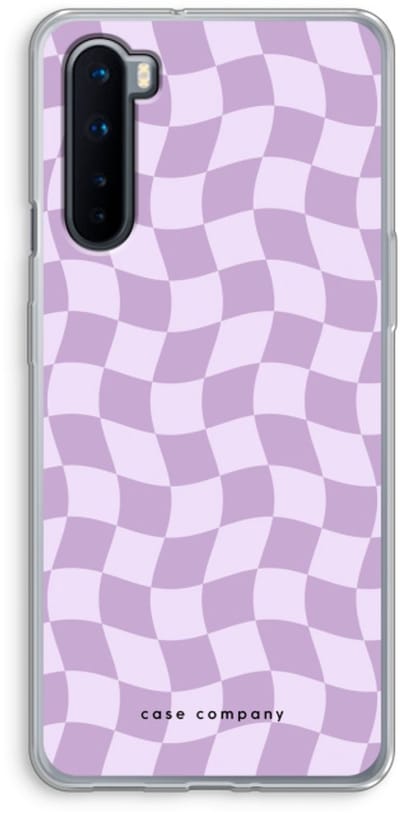 Case Company® - Hoesje geschikt voor OnePlus Nord hoesje - Grid Paars - Soft Cover Telefoonhoesje - Bescherming aan alle Kanten en Schermrand