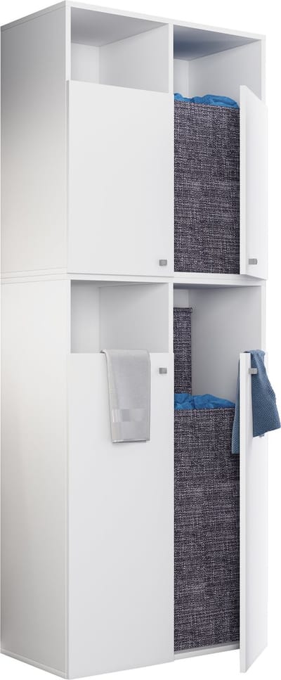 VCM badkamerkast met wasmand, afvalbak, badkameropbergruimte met wasmand, wasmand, badkamerwaskast Stoffen linnenkast Wasgoedkist Wasmand Stoffen box Wasgoed Dreso XXL4f