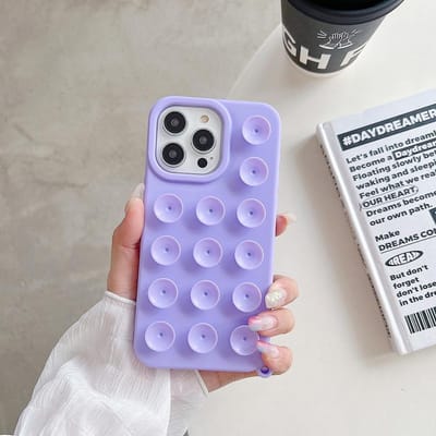 Coque de téléphone en silicone souple à ventouse pour iPhone 11 13 16 12 14 Pro 15 Pro Max Plus Antidérapante Antichoc Bumper Couleur Bonbon For iPhone 15 Pro