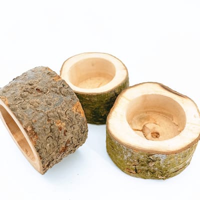 OLOEY 3-delige set voerbakjes van natuurlijk fruithout voor hamsters – onbehandeld houten voerbakje en knaagspeeltje voor Syrische hamsters- dwerghamsters- gerbils- chinchilla's- suikerbuidelmuizen- papegaaien- schildpadden en kleine huisdieren