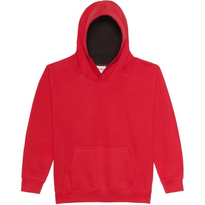 Just Hoods Kids´ Varsity Hoodie JH003K - FIRE RED/JET BLACK - 9/11 (L)