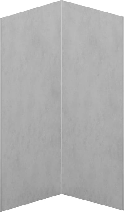 Vente-unique Set van 2 douchewandpanelen met gewassen betoneffect in aluminium met profielen - 2 x L90 x H210 cm - ARFINO