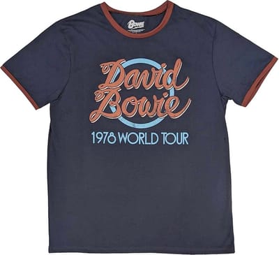 David Bowie - 1978 World Tour Heren T-shirt - XL - Blauw