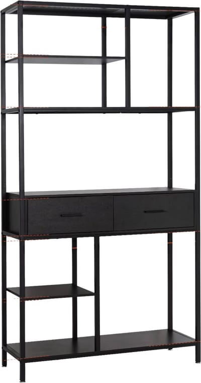 Boekenkast XL Milano - 4 Lades - Boekenrek - Woonkamer, slaapkamer en kinderkamer - Hout - 180x90cm