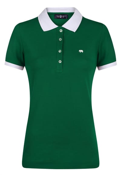 Jimmy Sanders Polo Shirt Korte Mouw Katoenen Pique Dames Groen - M
