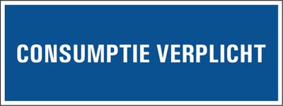 Consumptie verplicht sticker 280 x 105 mm