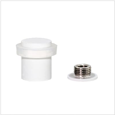 Unyqoos® Witte roestvrijstalen deurstopper met siliconen bescherming en schroefbevestiging