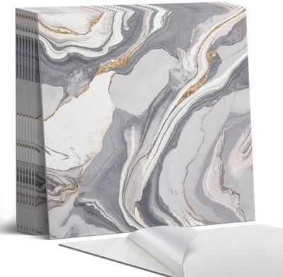 Coloray Plaktegels - Abstracte golven en aderen Portugese Tegels - 30 cm x 30 cm - Grijs Plaktegels - 9 stuks - Vierkant PVC Tegels - Plaktegels Keuken - Zelfklevende Vloertegels - Vinyltegels Vloer Zelfklevend - Zelfklevende Tegels