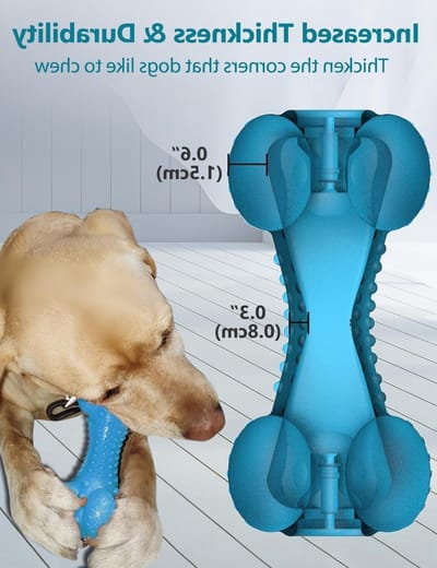Indestructible Kauwspeeltje voor Honden, Duurzaam Natuurrubber Bot met Geluidsfunctie, Geschikt voor Aggressieve Kauwers en Middelgrote Rassen