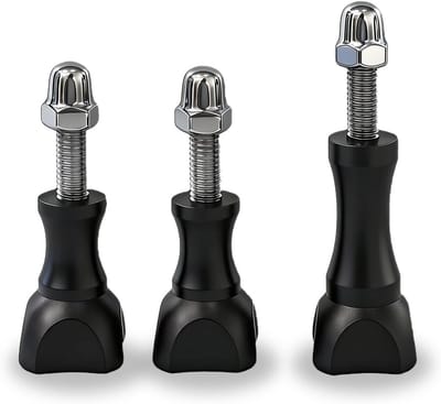 Handschroeven Set voor Sportcamera's - 1 Lange en 2 Korte Tripod Schroeven, Vervangingsschroeven voor Statief, Geschikt voor Actiecamera's en Fotografie Accessoires
