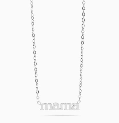 Maevi® Ketting 'Mama' - Kleur: Zilver - Kraamcadeau / Geboorte / Baby / Moederdag / Verjaardag - Lengte: 40-45 CM - Hoge Kwaliteit - RVS / Stainless Steel - Moeder / Mama Ketting - Incl. Luxe Verpakking - Necklace - Verkleurt Niet