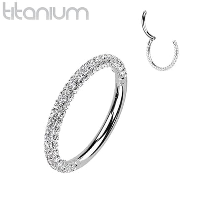 Piercing titanium ringetje rondom steentjes 1.2x10 - zilver - LMPiercings