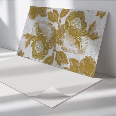 Wallfluent Vinyl Wandpaneel - Achtergrond met bloemenpatroon Wandpaneel PVC - 100 cm x 50 cm - Groente Vinyl Wandpaneel - 1 stuk - Rechthoekig Wandbekleding Vinyl - Bloemen Wandpaneel - Zelfklevend Wandpaneel - Wandpaneel Keuken en Badkamer