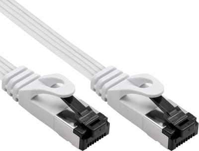 FTP CAT8.1 40 Gigabit Netwerkkabel - plat en extra flexibel - CU - LSZH - 1,5 meter - Wit