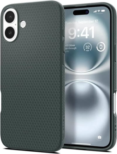 Spigen Liquid Air Hoesje Geschikt voor Apple iPhone 16 Plus - Back Cover Flexibel TPU Groen