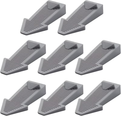 Vloerdeurwiggen - Deurstopper Rubber - Deuren Op Hun Plek - In Hoogte Verstelbaar - 8 Stuks - Grijs