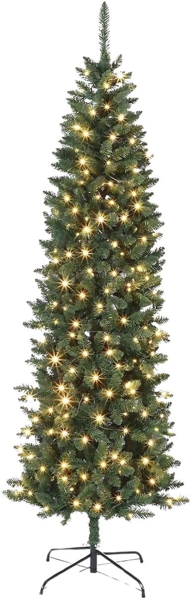 Kerstboom met LED Verlichting - Dimbare Dual-Color Verlichting - voor woonkamer en winkeldecoratie - 180cm Groen PVC met Metalen Standaard