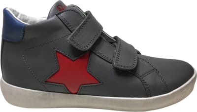 Naturino mt 34 velcro's rode ster hoge lederen sneakers grijs Dorrie