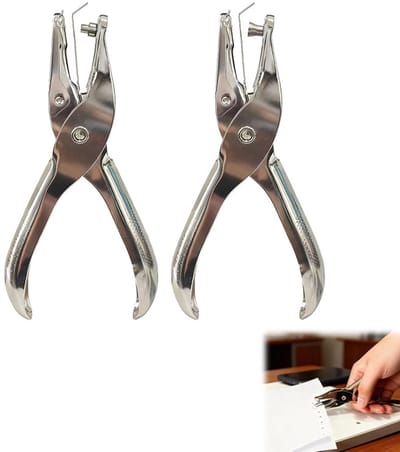 2 stuks perforator met één gat – set van metalen perforatietang voor scrapbooking en doe-het-zelfprojecten, gaten van 3 mm en 6 mm, praktisch gereedschap voor het maken van kaarten en handwerk